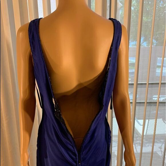Laurence Kazar Beaded Front And Back Sleeveless Backless Size PXL Cocktail Dress - Picture 13 of 15